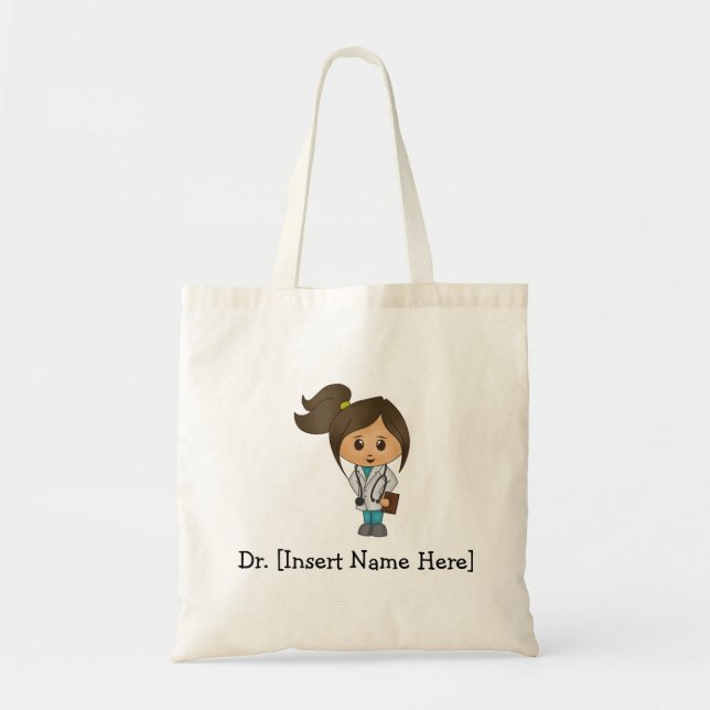 Bolso De Tela Médico lindo personalizado, hembra triguena (Frente)