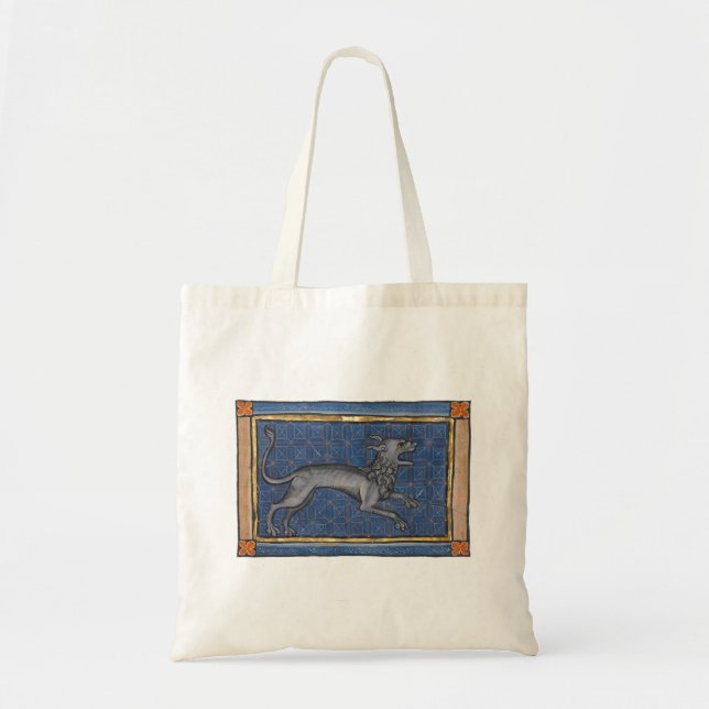 Bolso De Tela Medieval Bestiary Hyena c. 1270 (Frente)