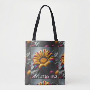 Bolso De Tela Medio - Colorido Floral y Lucky Charm Design