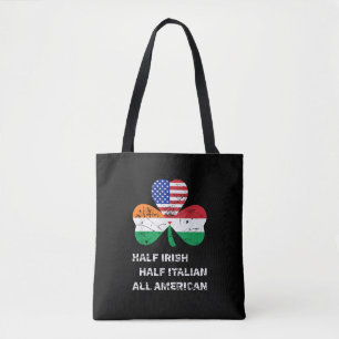 Bolso De Tela Medio Irlandés Medio Italiano Toda Bandera America