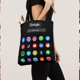 Bolso De Tela Medios sociales de moda Iconos Google Search Bar B