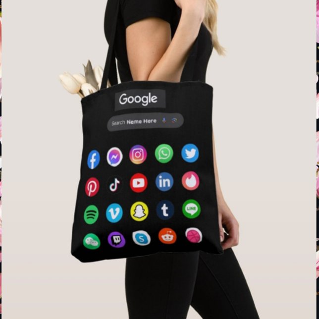 Bolso De Tela Medios sociales de moda Iconos Google Search Bar B (Subido por el creador)