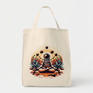 Bolso De Tela Meditación astronauta - Zen cósmico y paz interior