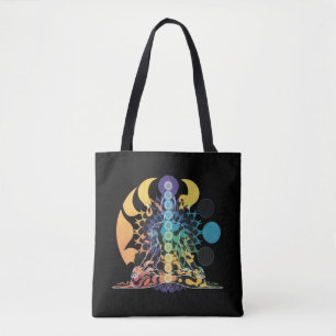 Bolso De Tela Meditación Espiritual de Chakra Cósmico Colorido E