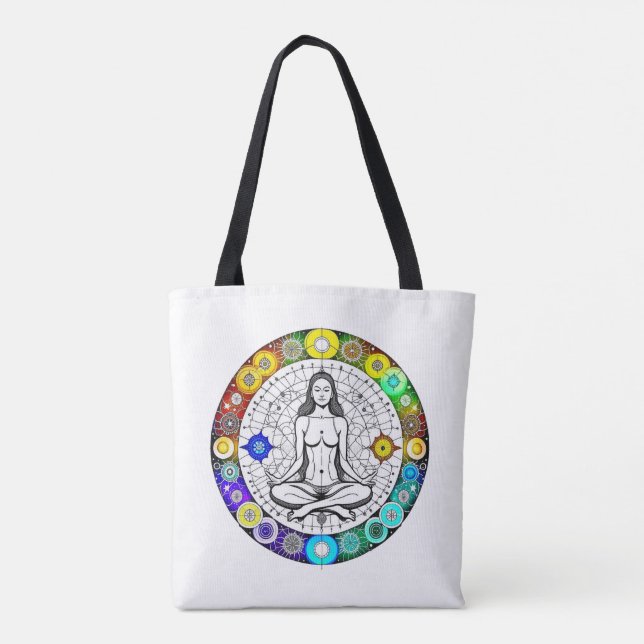 Bolso De Tela Meditación pacífica tranquila y serena (Reverso)