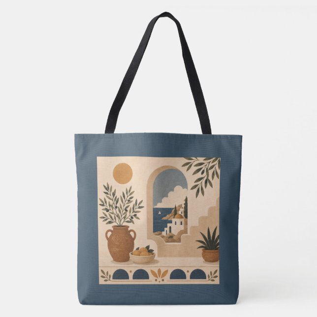 Bolso De Tela Mediterranean Window Tote Bag (Anverso)