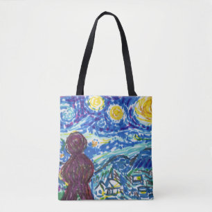 Bolso De Tela Meeple Starry Night Board Game Art Fun