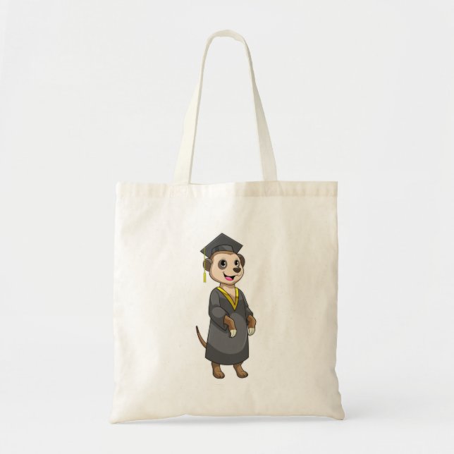 Bolso De Tela Meerkat como estudiante con Diploma (Frente)