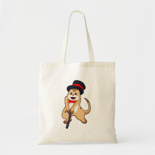 Bolso De Tela Meerkat como pensionista con palo