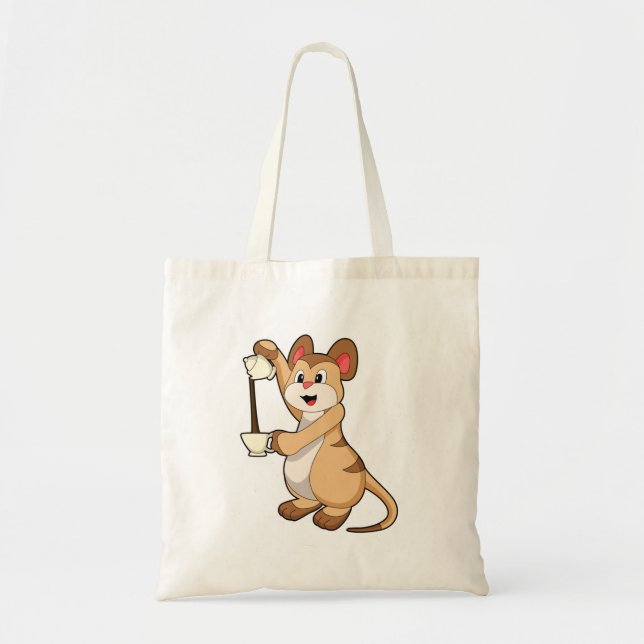 Bolso De Tela Meerkat con café y café.PNG (Frente)