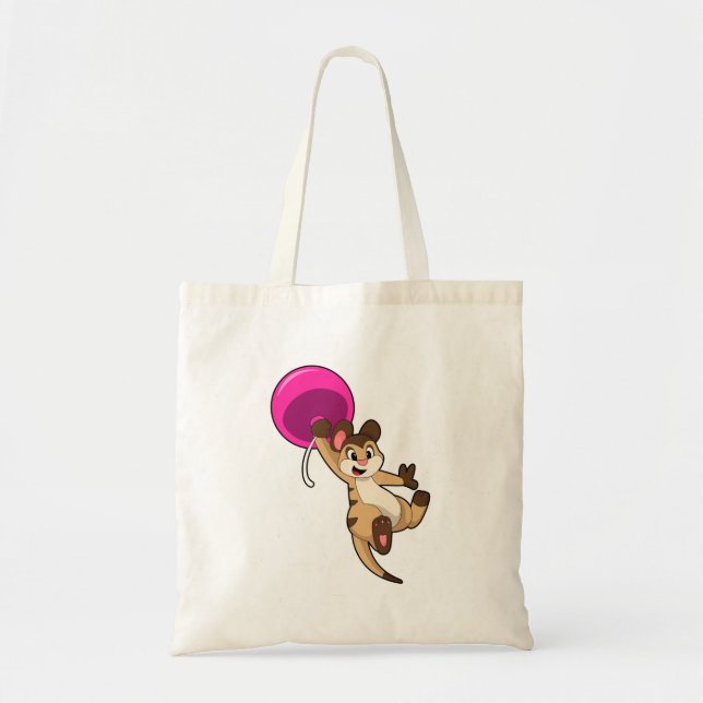 Bolso De Tela Meerkat con globo (Frente)