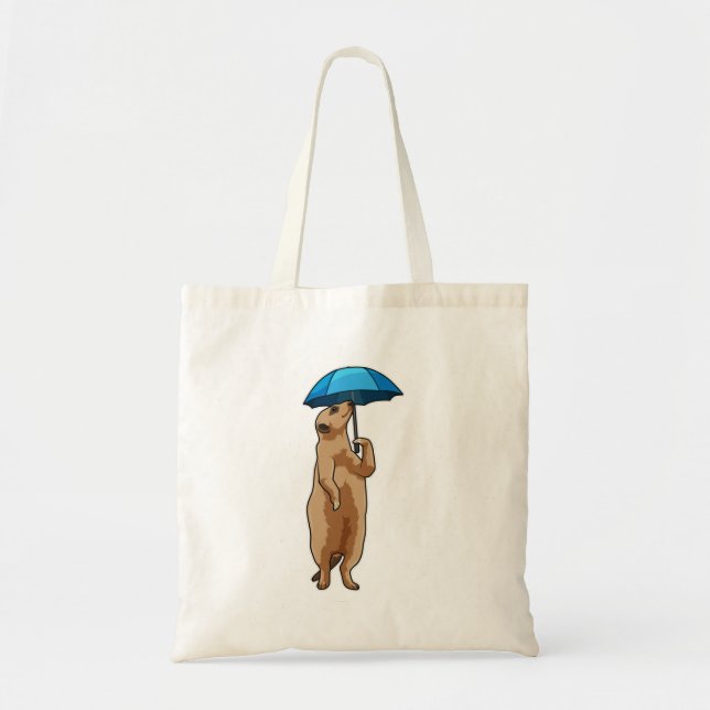 Bolso De Tela Meerkat con paraguas (Frente)