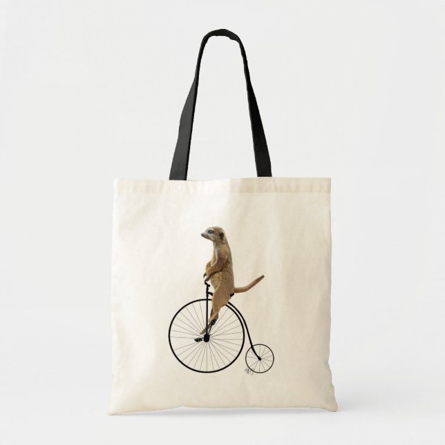 Bolso De Tela Meerkat en Black Penny Farthing (Frente)
