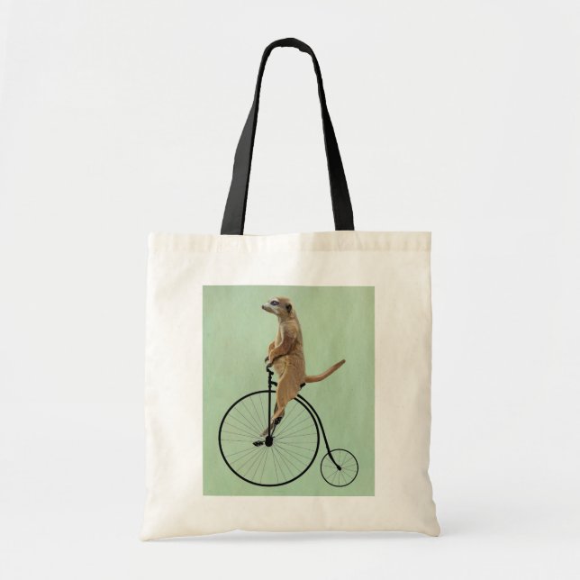 Bolso De Tela Meerkat en Black Penny Farthing 2 (Frente)