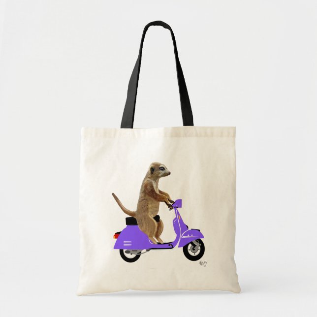 Bolso De Tela Meerkat sobre Lilac Moped (Frente)
