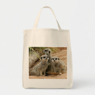 Bolso De Tela Meerkats en el tote orgánico del puesto de