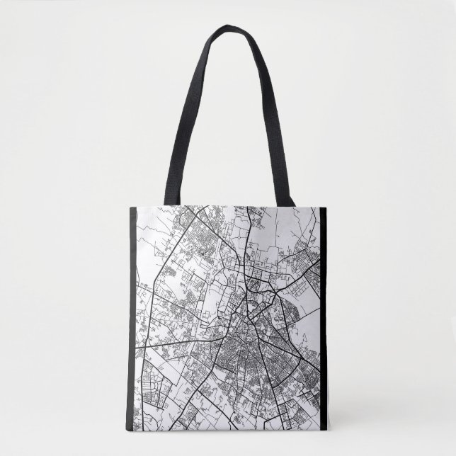 Bolso De Tela Meerut Uttar Pradesh City Map (Anverso)