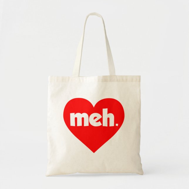 Bolso De Tela Meh Heart Anti-El día de San Valentín (Frente)