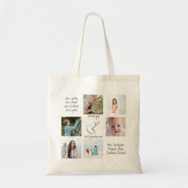 Bolso De Tela Mejor Abuela de Collage de fotos moderno