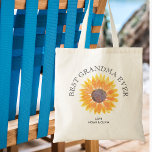 Bolso De Tela Mejor Abuela de la Historia<br><div class="desc">Esta bolsa de tote floral dice "la mejor abuela de todos los tiempos" en un guión elegante y presenta un girasol acuarela en tonos amarillos. Hace un regalo especial para tu abuela. Personalizable fácil. Acuarela original © Michele Davies.</div>
