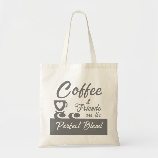 Bolso De Tela Mejor amigo amante del café gris (Frente)