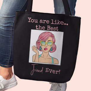 Bolso De Tela Mejor Amigo Personalizado Crossbody Tote Bag