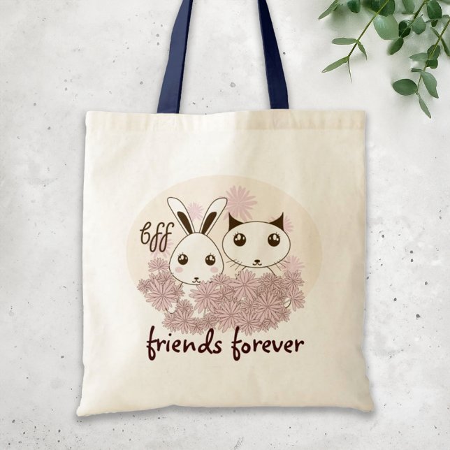 Bolso De Tela Mejor amigos Chicas niños conejitos  malvados (Subido por el creador)