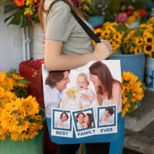 Bolso De Tela Mejor Collage de Fotos Personalizado para Familia