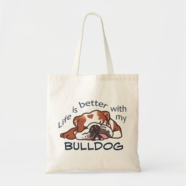 Bolso De Tela Mejor con mi Bulldog (Frente)