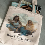 Bolso De Tela Mejor deber de amistad y foto de inconveniente<br><div class="desc">Moderno y personalizado bolso de té de los mejores amigos, que incluye una foto de personalizado de contrabando de usted y de su bestie, el texto 'MEJORES AMIGOS' y sus nombres. En el reverso se muestra una lista de las mejores tareas de amistad que se pueden mantener o personalizar. A...</div>