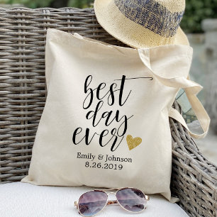Bolso De Tela mejor día de todos, bienvenida boda personalizada,
