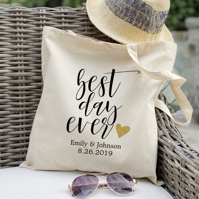 Bolso De Tela mejor día de todos, bienvenida boda personalizada, (Subido por el creador)