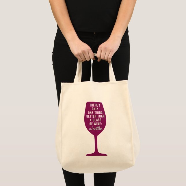 Bolso De Tela Mejor divertido que el vidrio de vino (Anverso (producto))