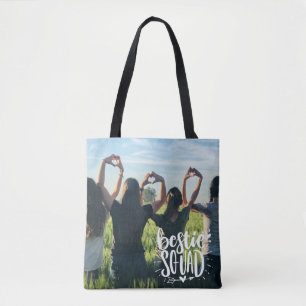Bolso De Tela Mejor escuadrón personalizado foto BFF letra