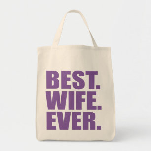 Bolso De Tela Mejor. Esposa. Nunca.(violeta)