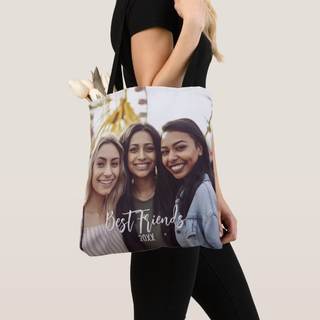 Bolso De Tela Mejor foto de amigos BFF Besties Personalizado (Detalle)