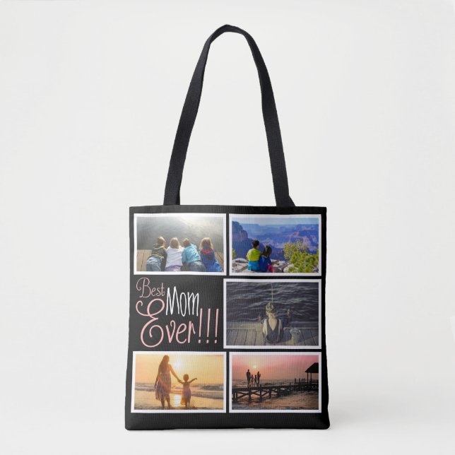 Bolso De Tela Mejor foto de mamá del Día de la Madre (Anverso)