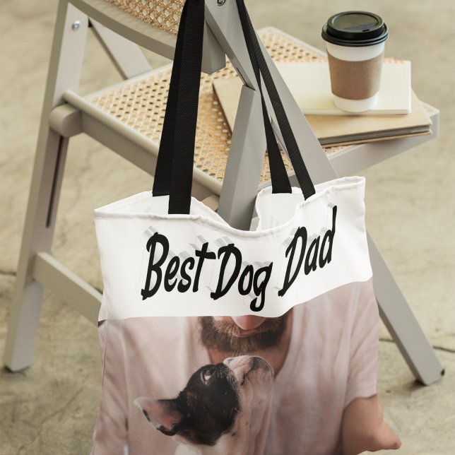 Bolso De Tela Mejor foto de papá perro texto negro (Subido por el creador)