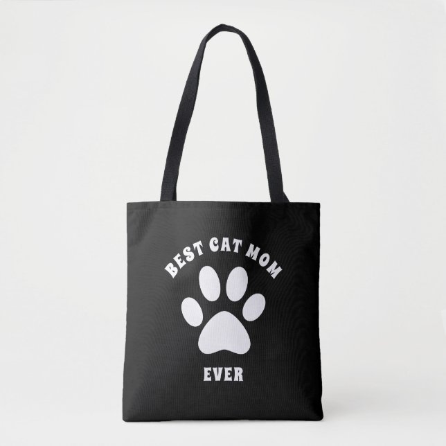 Bolso De Tela Mejor Gato Mamá Personalizado Texto Personalizado (Anverso)
