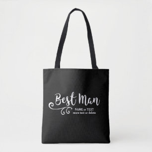 Bolso De Tela Mejor hombre Boda Tote Bag Script moderno de Gua