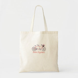 Bolso De Tela Mejor Juntos Bicicleta Tandem Juntos Diseño Modern