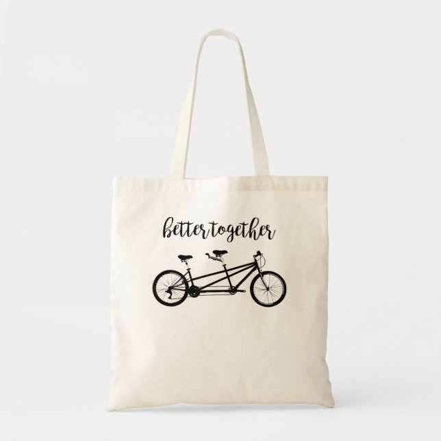 Bolso De Tela Mejor Juntos Ciclismo en tándem (Frente)