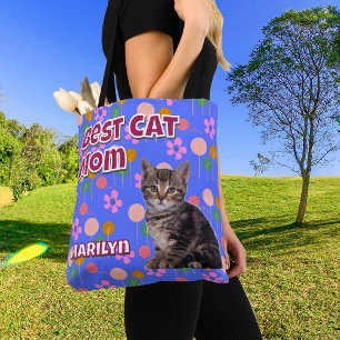 Bolso De Tela Mejor Madre Gata Personalizada - Foto Mascota del