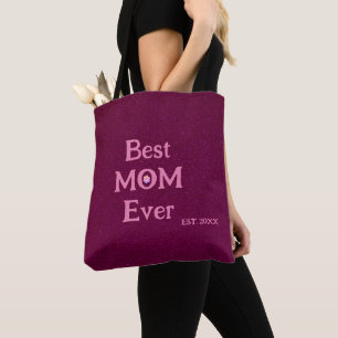 Bolso De Tela mejor madre siempre Día de la Madre retro sólido m