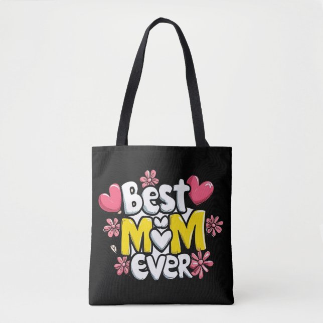 Bolso De Tela Mejor Mamá de la Historia - Kawaii Doodle Style co (Anverso)