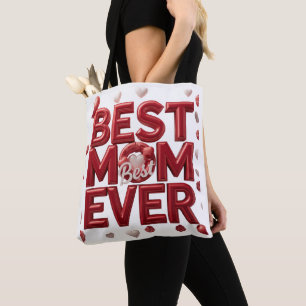 Bolso De Tela Mejor Mamá del Mundo Diseño de Corazón Día de la