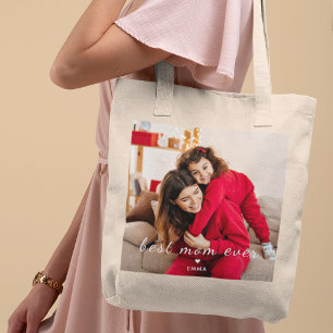 Bolso De Tela Mejor Mamá del Mundo l Tipografía de Foto y Texto 