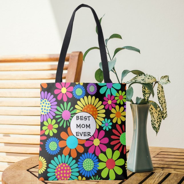 Bolso De Tela Mejor Mamá Floral (Subido por el creador)