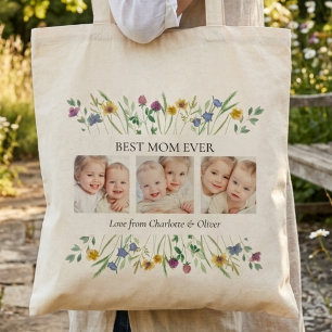 Bolso De Tela Mejor Mamá Floral Foto
