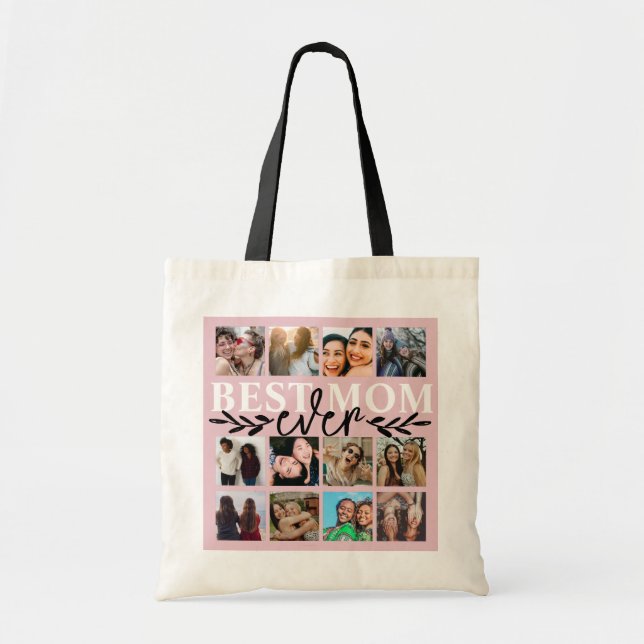 Bolso De Tela Mejor Mamá Moderna De Rubor Rosa (Frente)